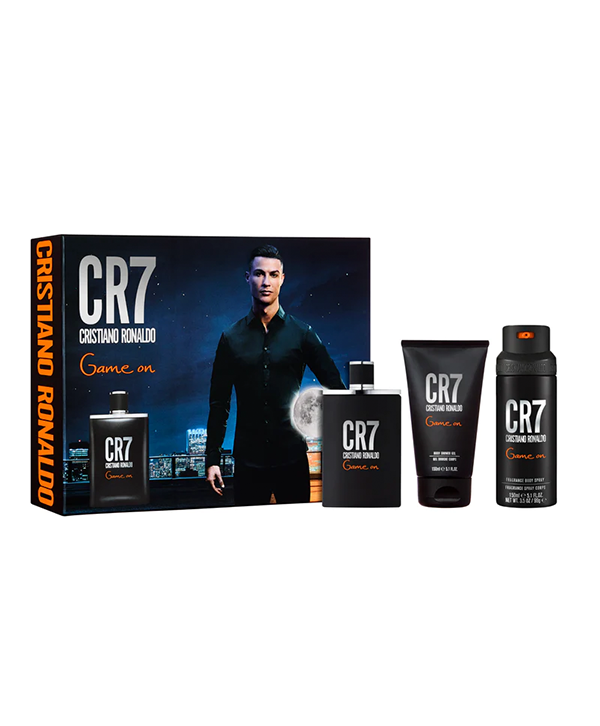 CRISTIANO RONALDO CR7 GAME ON 100ML EDT SPRAY GIFT SET WITH SHOWER GEL150ML& BADY SPRAY 150ML