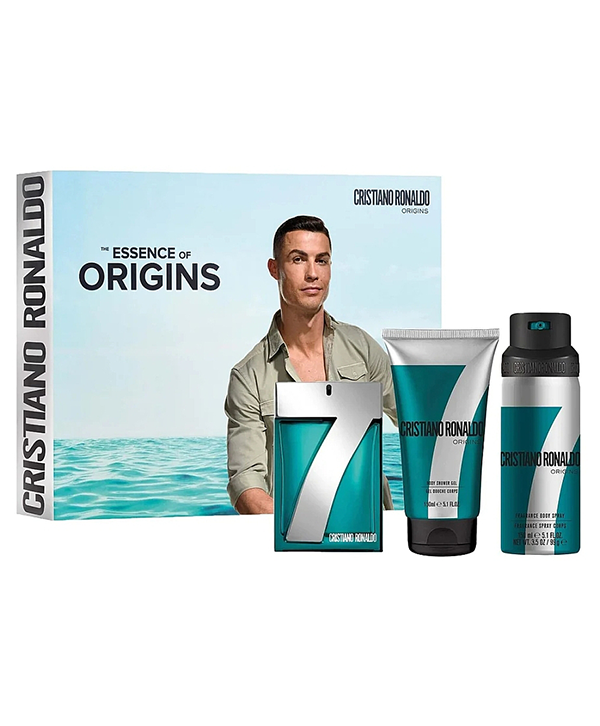 CRISTIANO RONALDO CR7 ORIGINS 100ML EDT SPRAY GIFT SET WITH SHOWER GEL150ML& BADY SPRAY 150ML