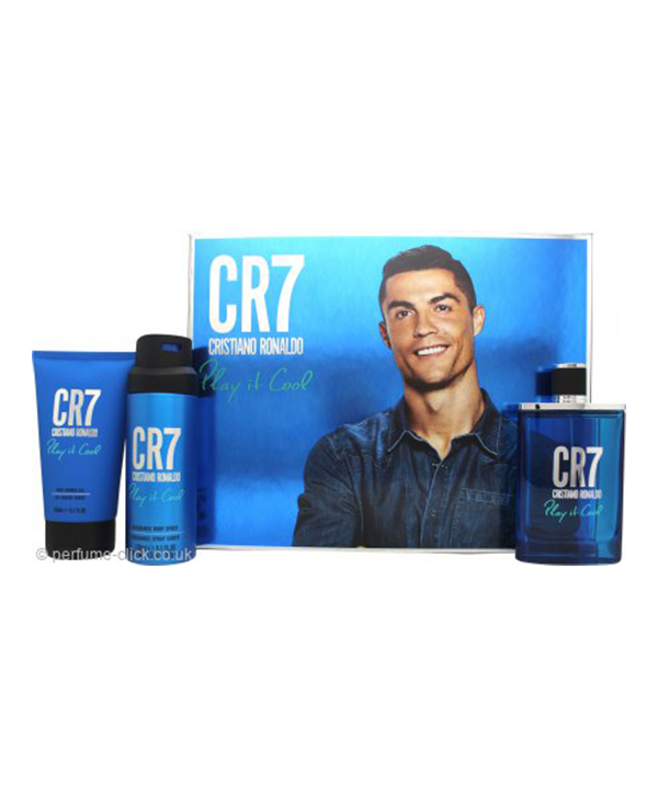 CRISTIANO RONALDO CR7 PLAY IN COOL100ML EDT SPRAY GIFT SET WITH SHOWER GEL150ML& BADY SPRAY 150ML