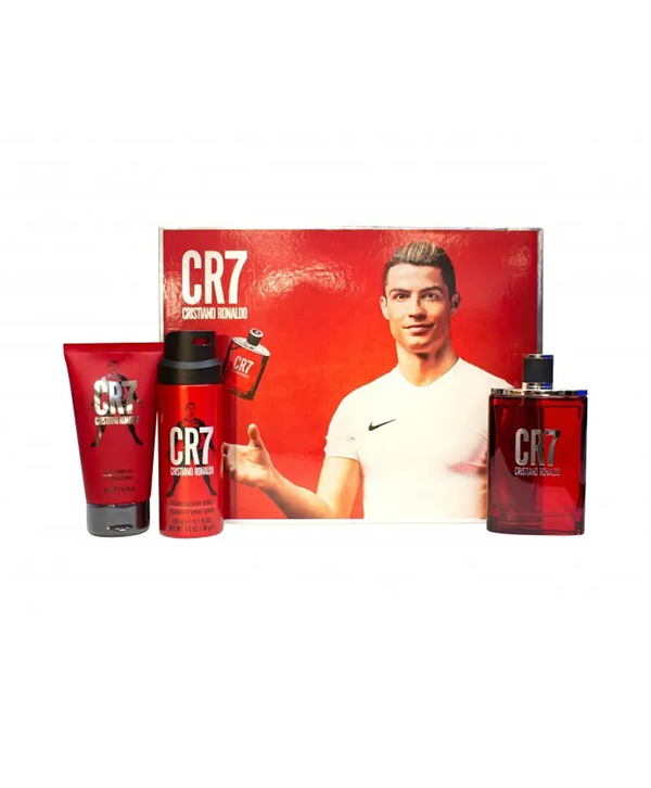 CRISTIANO RONALDO CR7 RED100ML EDT SPRAY GIFT SET WITH SHOWER GEL150ML& BADY SPRAY 150ML